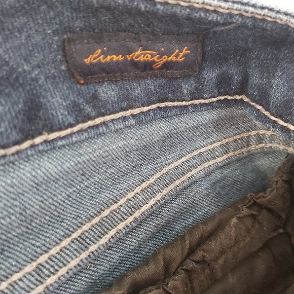 Jeans Seven7 Women Size 28 x 31 inseam Slim Straight Low Waist Zippered Pockets - Picture 5 of 16